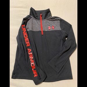 Under Armour boys’ sport long sleeve zip up sport shirt.